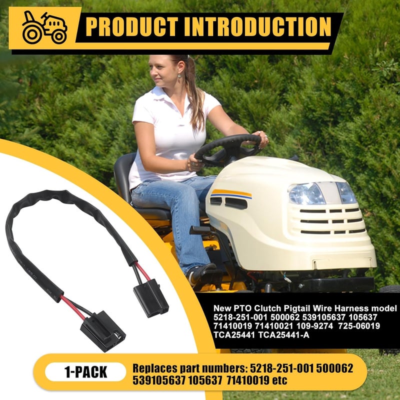 Fospectra 5218-251-001 PTO Clutch Pigtail Wire Harness Compatible with Husqvarna, Craftsman, Cub Cadet, MTD, AYP, Troy-Bilt, Replaces Part Numbers 500062, 539105637, 71410019, 71410021​​, 1 PCS - Image 3